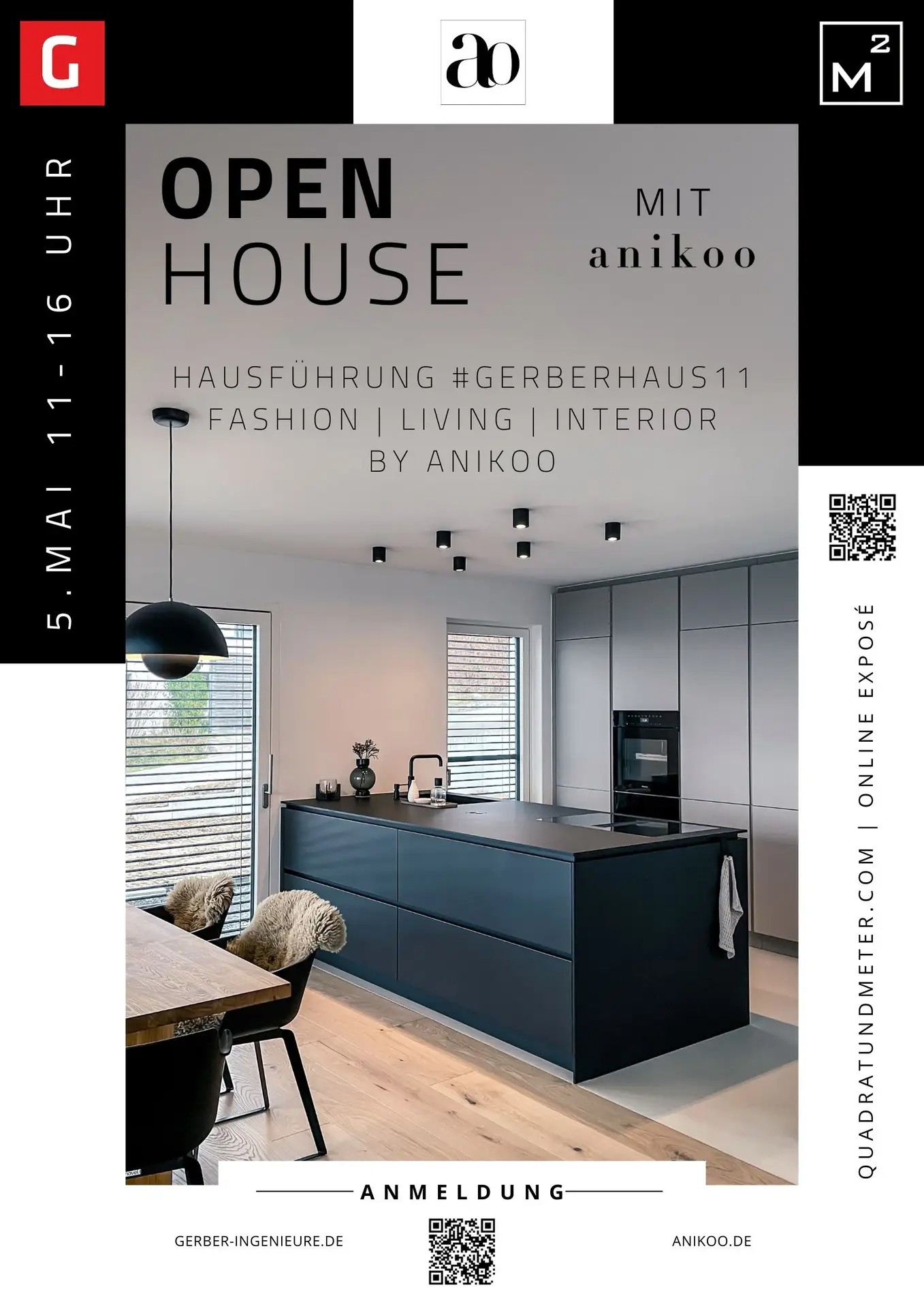 Plakat zum Open House im GERBERHAUS11 mit anikoo