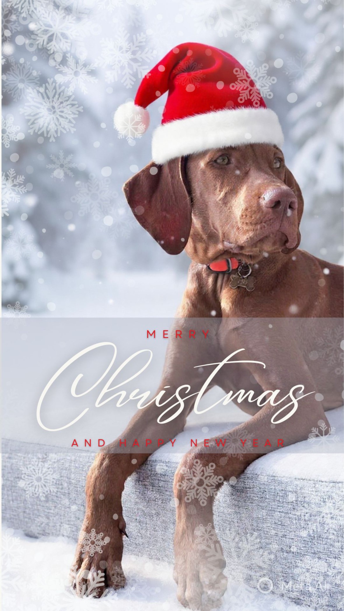 Weihnachtsgruß von GERBER Ingenieure mit Bürohund Lio